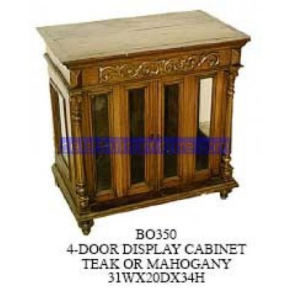 4 Door Display Cabinet Mahogany Antique Reproductions   Indonesia Furniture