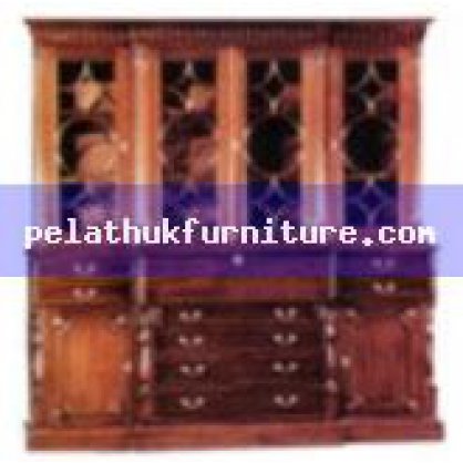 Breakfront Bookcase with Secretary Antique Reproductions  Cabinets, Bookcases, Sideboards  Indonesia Furniture