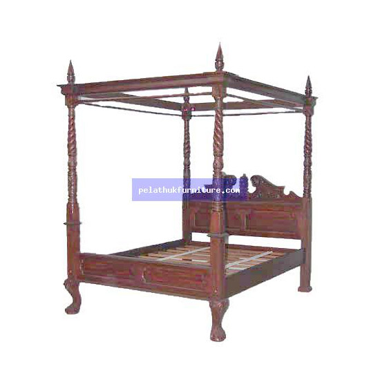 Canopy Bed Queen . Antique Reproductions  Beds Indonesia Furniture