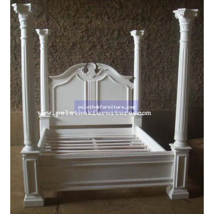 Canopy Bed. Painted Finish  Beds Indonesia Furniture