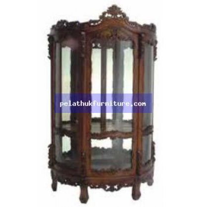 Carved Front China Cabinet Antique Reproductions  Cabinets, Bookcases, Sideboards  Indonesia Furniture