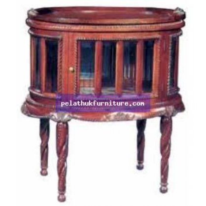 Carved Oval Dumb Waiter Antique Reproductions  Side Tables, Small Tables and Consoles Indonesia Furniture