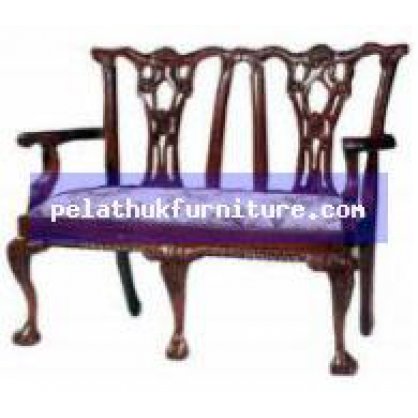 Carved shell Chippendale Two Seater Antique Reproductions  Chairs, Stools and Sofas Indonesia Furniture