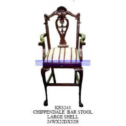 Bar Stool Large Shell Antique Reproductions   Indonesia Furniture