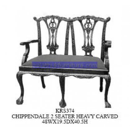 2 Seater Heavy Carved Antique Reproductions   Indonesia Furniture