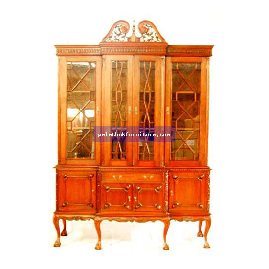 Chippendale Breakfront China Cabinet . Antique Reproductions  Cabinets, Bookcases, Sideboards  Indonesia Furniture