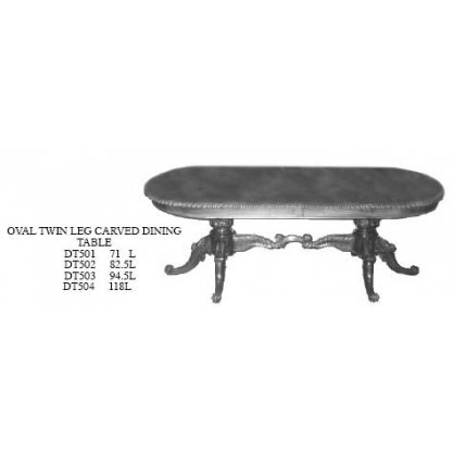 Oval Twin leg Carved Dinning Table Antique Reproductions   Indonesia Furniture
