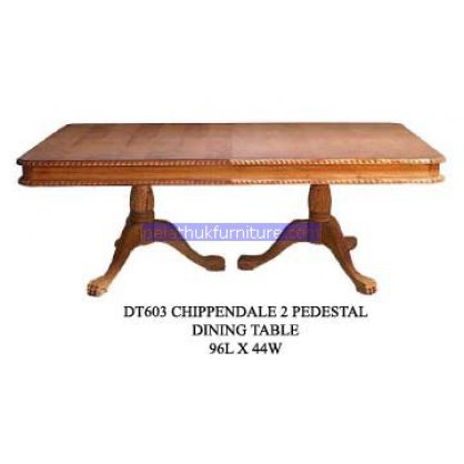 Chippendale 2 Pedestal Dinning Table Antique Reproductions   Indonesia Furniture