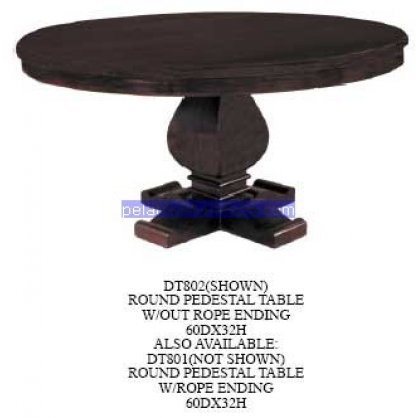 Round Pedestal Table with out rope ending Antique Reproductions   Indonesia Furniture