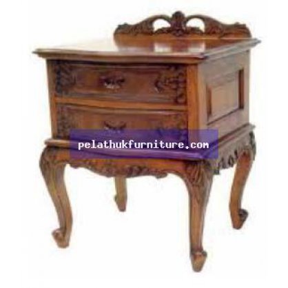 French 2 Drawer Chest Antique Reproductions  Bedside Chests Indonesia Furniture