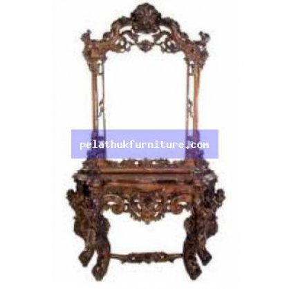 Gamble Console with Mirror  Antique Reproductions  Dressing Tables and Mirrors Indonesia Furniture