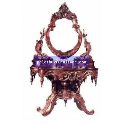 Grape Carved Dressing Table with stool Antique Reproductions  Dressing Tables and Mirrors Indonesia Furniture