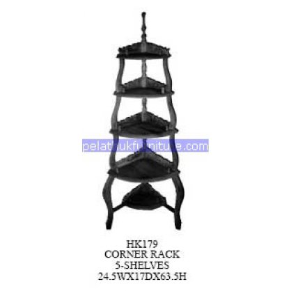 Corner Rack 5 Shelves Antique Reproductions   Indonesia Furniture