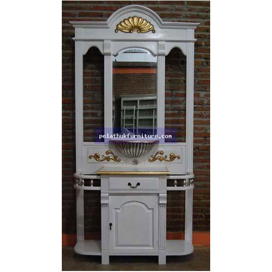 Hallstand D in White , Gold and Silver Painted Finish  Hallstands Indonesia Furniture