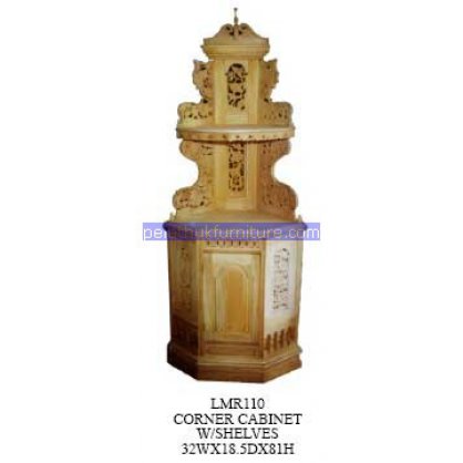 Corner Cabinet With Shelves Antique Reproductions   Indonesia Furniture