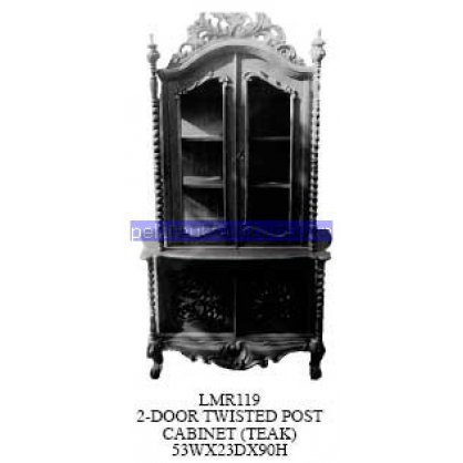 2 Door Twisted Post Cabinet (Teak) Antique Reproductions   Indonesia Furniture