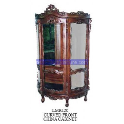Curved Front China Cabinet Antique Reproductions   Indonesia Furniture