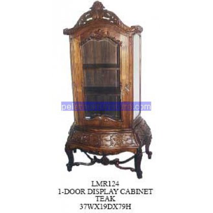 1 Door Display Cabinet Teak Antique Reproductions   Indonesia Furniture