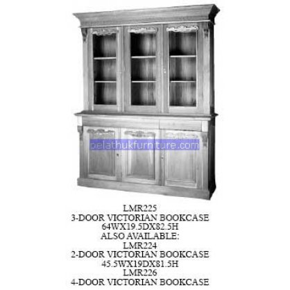 3 Door Victorian Bookcase Antique Reproductions   Indonesia Furniture