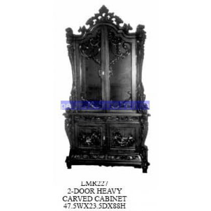 2 Door Heavy Carved Cabinet Antique Reproductions   Indonesia Furniture