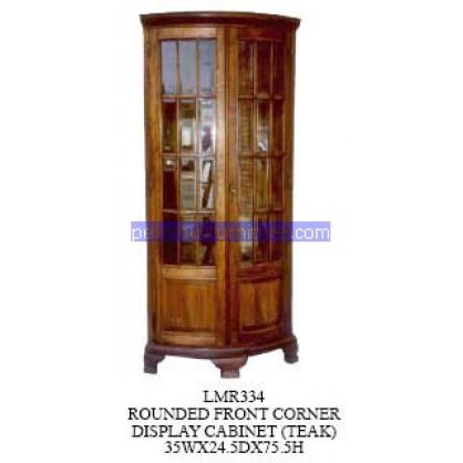 Rounded FrontCorner Display Cabinet Antique Reproductions   Indonesia Furniture