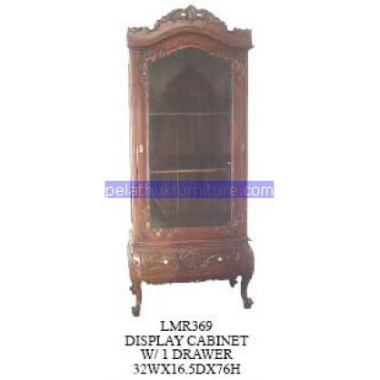 Display Cabinet With 1 Drawer Antique Reproductions   Indonesia Furniture