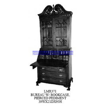 Bureau with Bookcase pierced pediment Antique Reproductions   Indonesia Furniture
