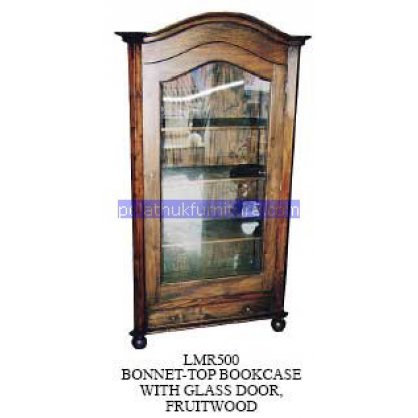 Bonnet top Bookacase With Glass Door Antique Reproductions   Indonesia Furniture