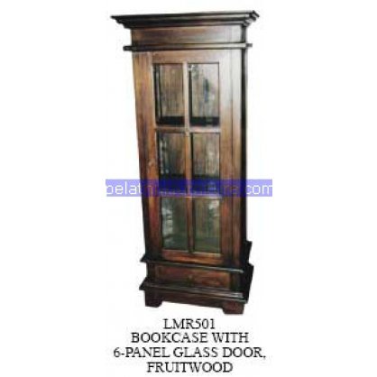 Bookcase with 6 Panel glass door Antique Reproductions   Indonesia Furniture