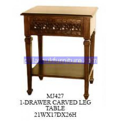 1 drawer carved leg table Antique Reproductions   Indonesia Furniture