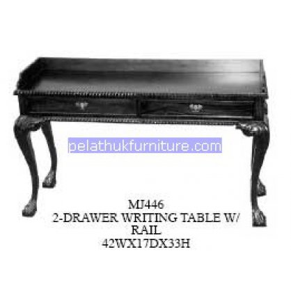 2 Drawer WritingTable with rail Antique Reproductions   Indonesia Furniture