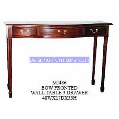 Bow fronted wall table 3 drawer Antique Reproductions   Indonesia Furniture