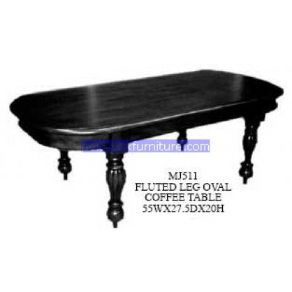 Fluted Leg Oval Coffee Table Antique Reproductions   Indonesia Furniture