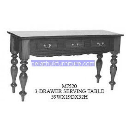 3 Drawer Serving Table Antique Reproductions   Indonesia Furniture
