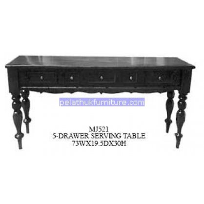 5 Drawer Serving Table Antique Reproductions   Indonesia Furniture