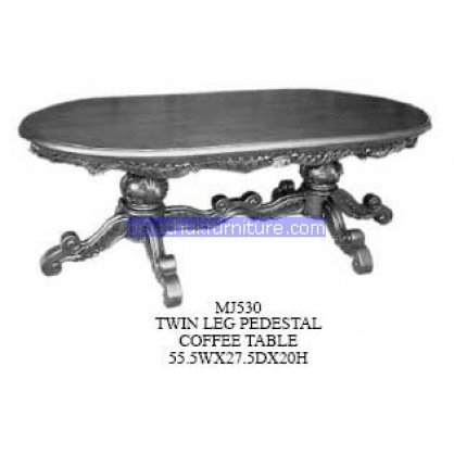 twin Leg Pedestal coffee Table Antique Reproductions   Indonesia Furniture