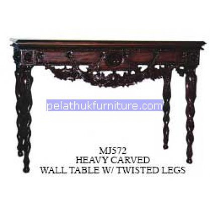 Heavy Carved wall table with twisted legs Antique Reproductions   Indonesia Furniture