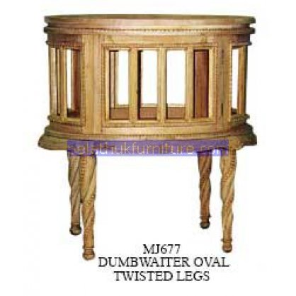 Dumbwaiter oval Twister Legs Antique Reproductions   Indonesia Furniture