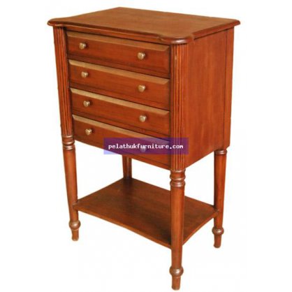 Mahogany 4 Drawer Cabinet with Shelf Antique Reproductions  Cabinets, Bookcases, Sideboards  Indonesia Furniture