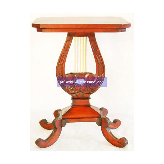 Mahogany Lyre Table . Antique Reproductions  Plantstands and Accessories Indonesia Furniture