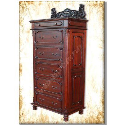Mermaid 6 Drawer Tall Chest Antique Reproductions  Bedside Chests Indonesia Furniture