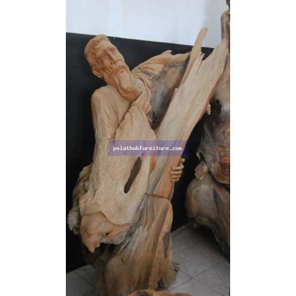 Old Man Reclaimed Teak Wood and Root Carving   Indonesia Furniture
