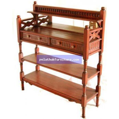 Open Shelves rack with 2 Drawer Antique Reproductions  Plantstands and Accessories Indonesia Furniture