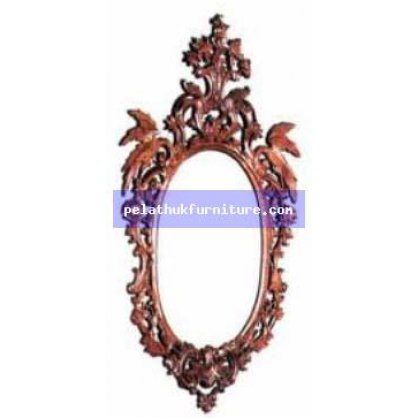 Oval Bird Carved Mirror Large Antique Reproductions  Dressing Tables and Mirrors Indonesia Furniture