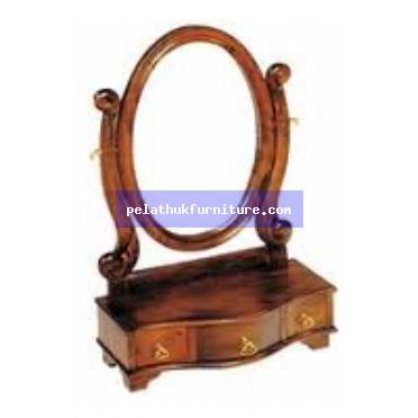 Oval Mirror with 3 Drawer Antique Reproductions  Dressing Tables and Mirrors Indonesia Furniture