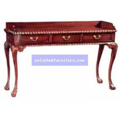 Railed 3 Drawer Writing Table Antique Reproductions  Desks, Bureaus and Writing Tables Indonesia Furniture