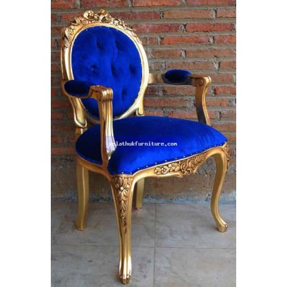 Ribbon Arm Chair Gold and Silver Leaf Finish  Chairs and Sofas Indonesia Furniture
