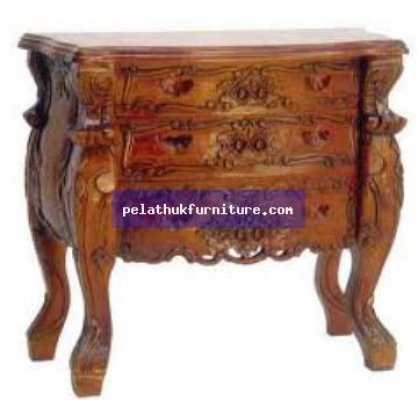 Rococo Wide Chest 3 Drawer Antique Reproductions  Bedside Chests Indonesia Furniture