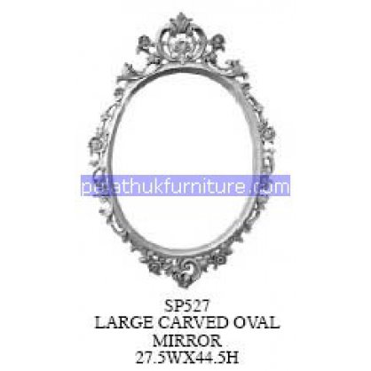 Large Carved Oval Mirror Antique Reproductions   Indonesia Furniture