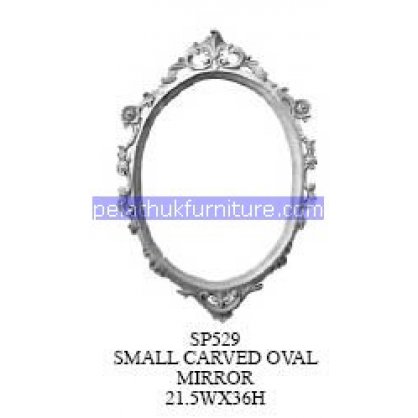 Small Carved Oval Mirror Antique Reproductions   Indonesia Furniture
